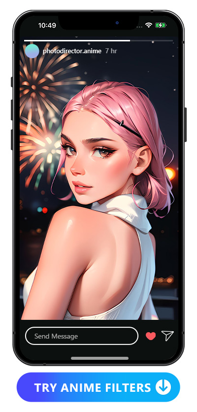 create stories by applying anime filters with PhotoDirector